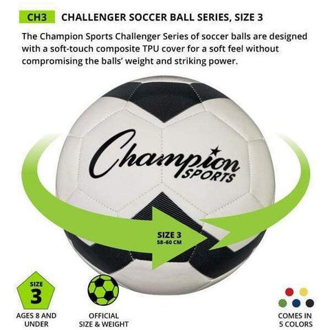 Champion Sports Size 3 Challenger Soccer Ball CH3