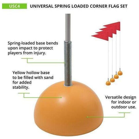 Champion Sports Universal Spring Loaded Corner Flag Set USC4