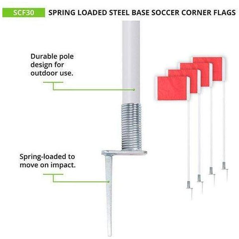 Champion Spring Loaded Steel Base Soccer Corner Flag Set SCF30