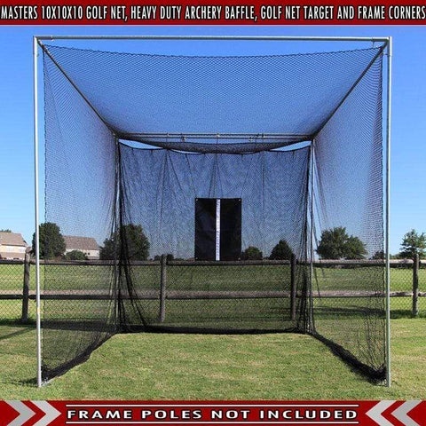Cimarron 10x10x10 Masters Golf Net w/ Frame Corner Kit CM-MAS10GNTC