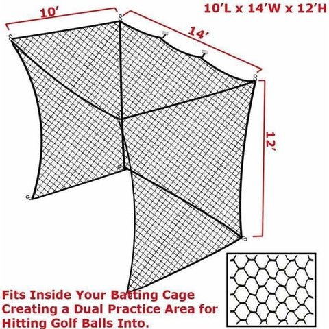 Cimarron Sports 10x14x12 Golf Cage Net Insert CM-1042GNIA