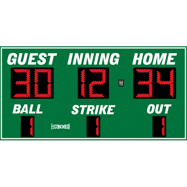 ElectroMech LX1240 Compact Baseball Scoreboard With BSO Digits Pro