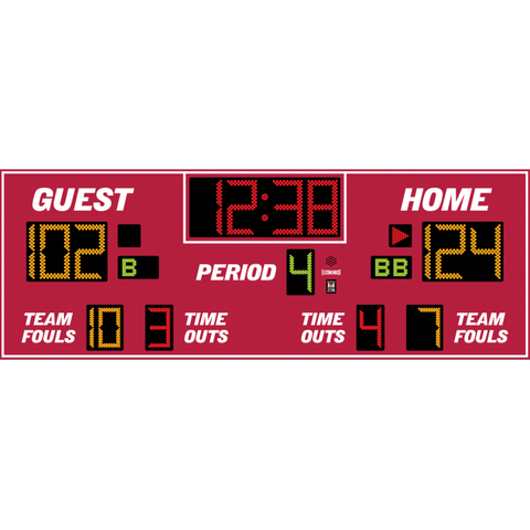 Electro-Mech LX2570 Large Basketball Scoreboard With Foul Information