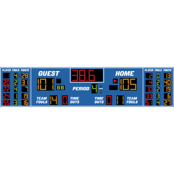 ElectroMech LX2575 Large Basketball Scoreboard With Player Statistics