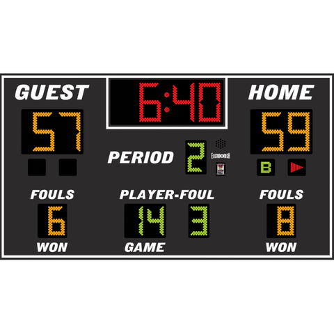 Electro-Mech LX2655 Basketball/Volleyball/Wrestling Scoreboard With Foul Info
