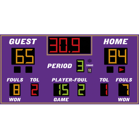 Electro-Mech LX2665 Basketball/Volleyball/Wrestling Scoreboard With TOL