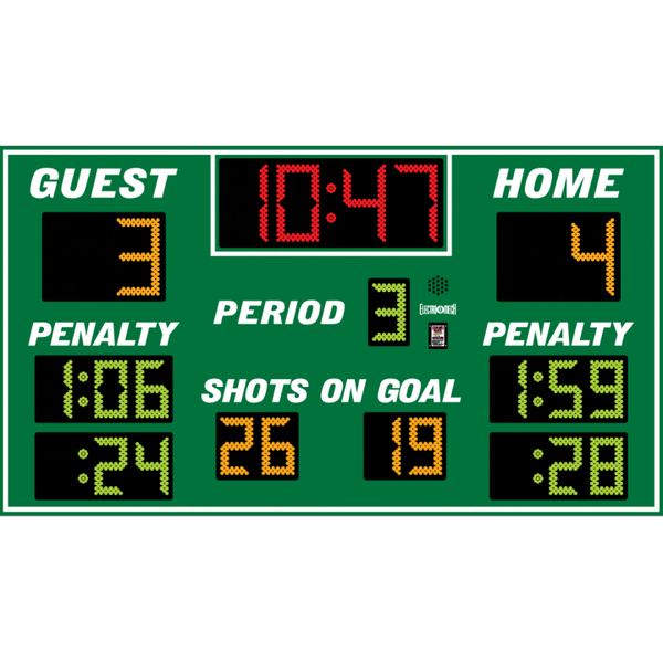 ElectroMech LX8750 Hockey Scoreboard With Shots On Goal Pro Sports Equip