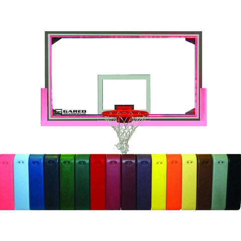 Gared 42" x 72" Buzzer Beater Gymnasium Glass Backboard Package PKAFR40PMLED