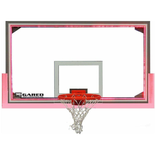 Gared 42” x 72” Glass Basketball Backboard w/ Perimeter LED Light System LXP4200LED
