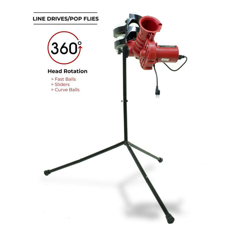Heater Slider Lite 360 Baseball Machine w/ Xtender 24' Batting Cage SLBC24