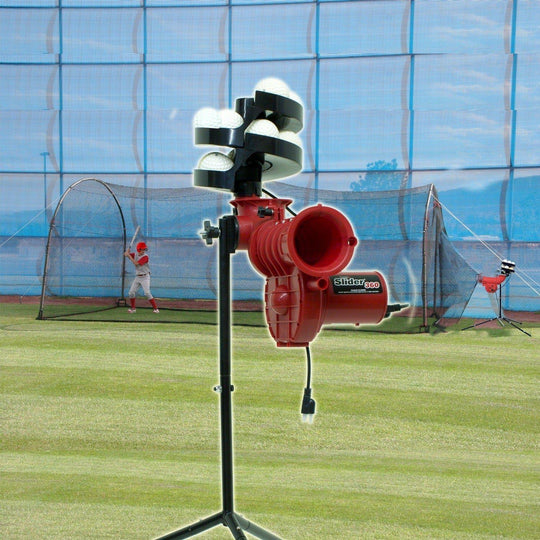 Heater Slider Lite Curveball Baseball Pitching Machine w/ Xtender 24' Batting Cage SLBC24