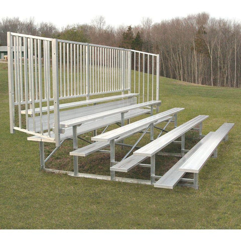 Jaypro Bleacher - 15' (5 Row - Single Foot Plank, with Guard Rail) - Enclosed BLCH-5GR