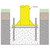 Image of Jaypro Max-1 Football Goal Posts 20' Uprights 6' Offset (Leveling Plate)