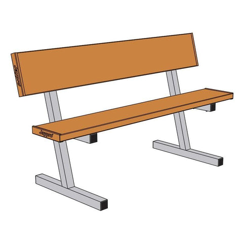 Jaypro Portable Courtside Bench with Seat Back - 5 ft. (Powder Coated) PB40PC