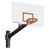 Image of Jaypro Titan Basketball System (6"x 6" Pole with 6' Offset) 72" Steel Backboard (Surface Mount)