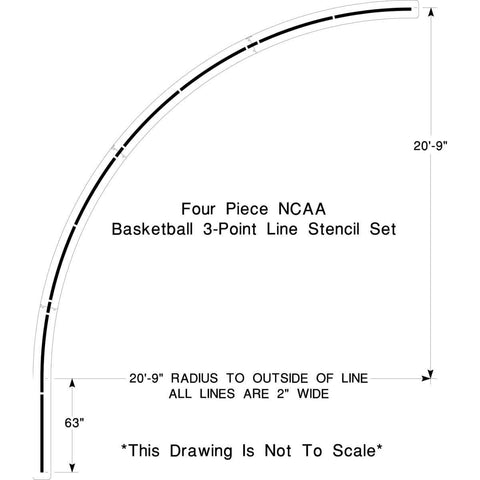 Newstripe NCAA Basketball 3-point Line Stencil 10003323