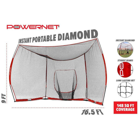 Powernet 16' x 9' Portable Baseball Backstop 1149
