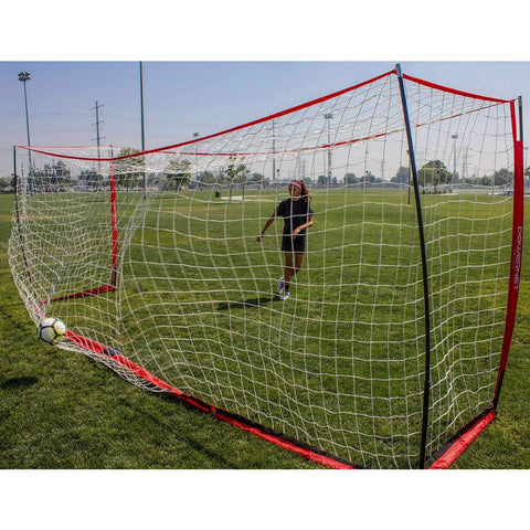 Powernet Soccer Goal 18.5' x 6.5' Portable Bow Style Net (1 Goal & 1 Wheeled Carrying Bag) S023