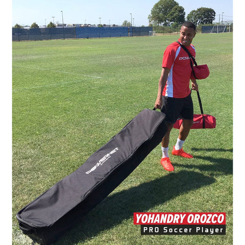 Powernet Soccer Goal Regulation Size 24x8 W/ Wheeled Carry Bag S007