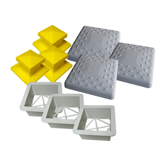 Soft Touch Set Of 3 14” Premium Base Covers W/ Ground Mounts And Plugs Y1400