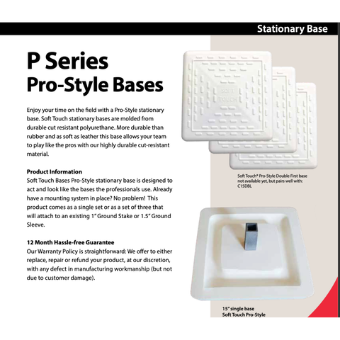 Soft Touch Set Of 3 15” Pro-Style Bases