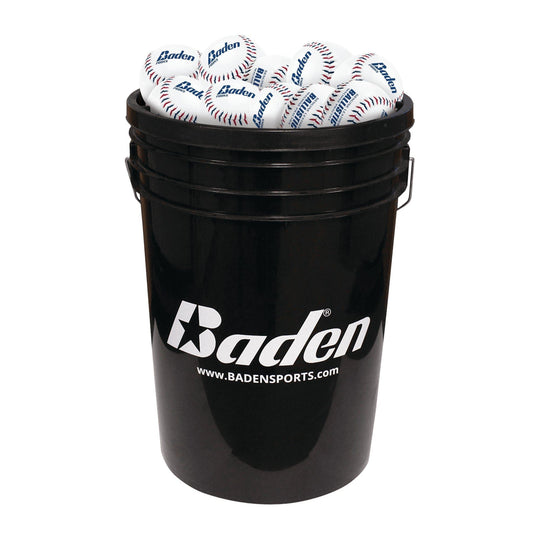 Baden Ballistic Pitching Machine Baseballs & One Ball Bucket (3 Dozen)