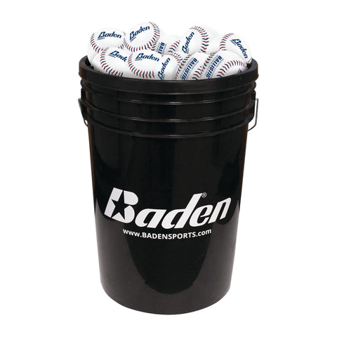 Baden Ballistic Pitching Machine Baseballs & One Ball Bucket (3 Dozen)