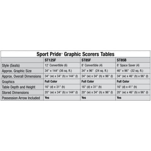 Bison 12' Sport Pride Convertible Scorers Table ST125F