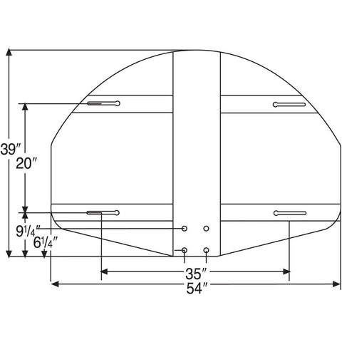 Bison 39" x 54" Dura Steel Fan-Shaped Playground Backboard BA495