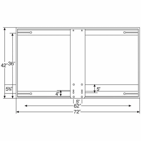 Bison 42" x 72" Rectangular Steel Backboard BA472