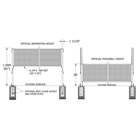 Bison Competition Badminton System with Net BM10