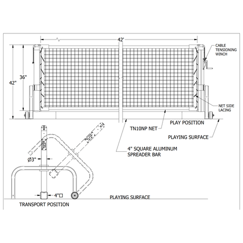 Bison Portable Tennis Post System TN10P