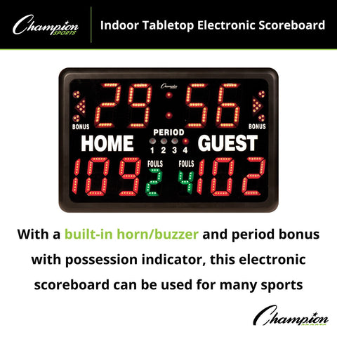 Champion Multi-Sport Tabletop Indoor Electronic Scoreboard w/ Remote T90R