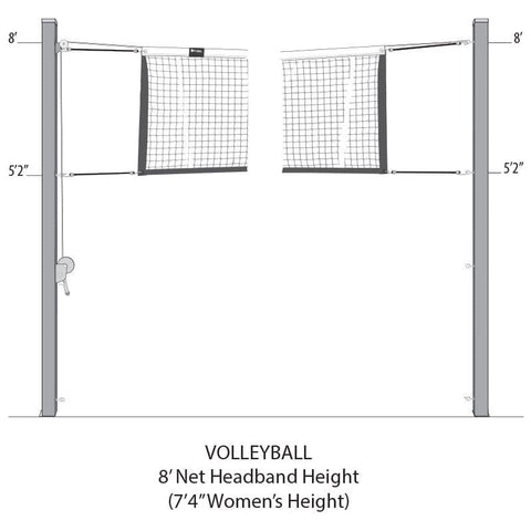 Douglas Unicourt 4″ SQ Aluminum Outdoor Adjustable Multi-Sport Net System