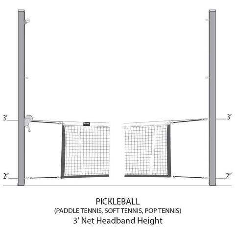 Douglas Unicourt 4″ SQ Aluminum Outdoor Adjustable Multi-Sport Net System