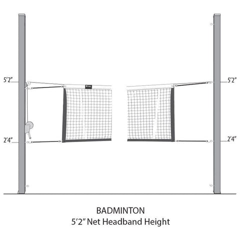 Douglas Unicourt 4″ SQ Aluminum Outdoor Adjustable Multi-Sport Net System