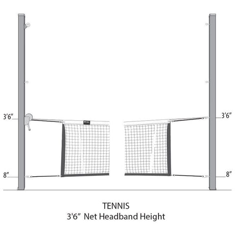 Douglas Unicourt 4″ SQ Aluminum Outdoor Adjustable Multi-Sport Net System