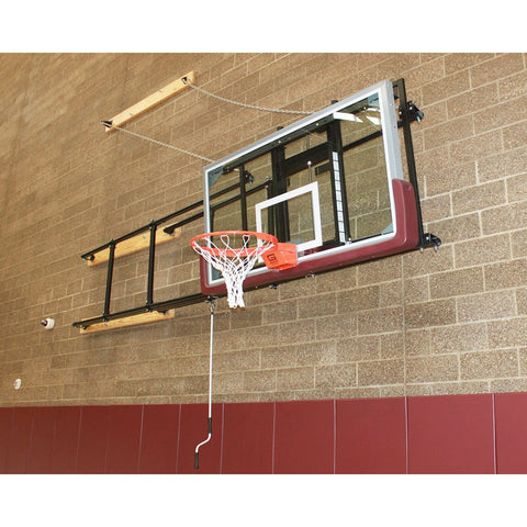 Gared 42” X 72” Side Fold Basketball Wall Mounted Package w/ Electric Height Adjuster