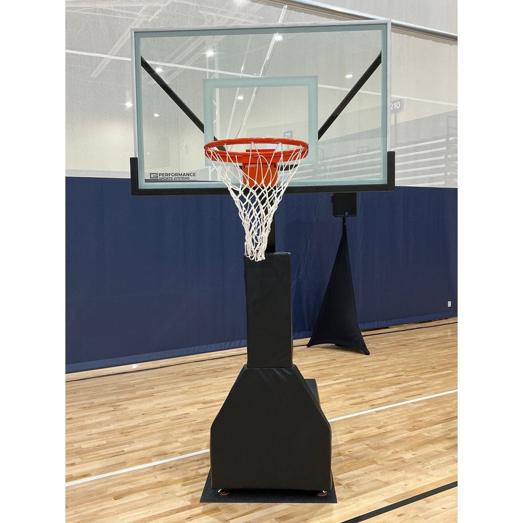 portable basketball hoop indoor garage storage setup