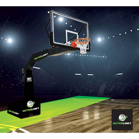 Gared OuterLimit Portable Basketball System w/ Electric Actuator 10' 8" Boom 9718E