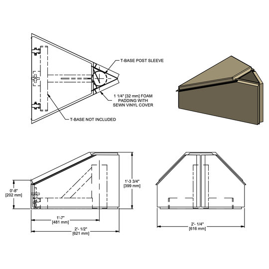 Gared Sports Volleyball Post Above Floor Sleeve Pad 6050
