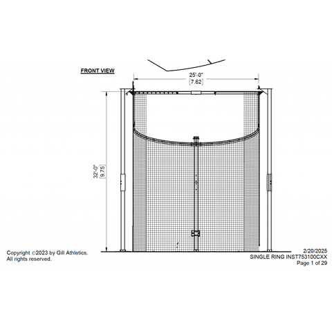 Gill Coliseum Hammer Discus Cage 753100