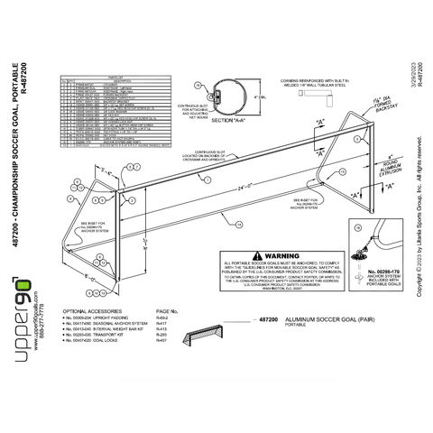 Gill UPPER 90 Championship Portable Soccer Goal (Pair)