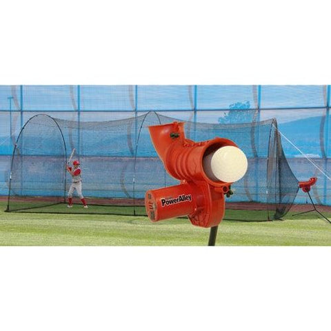 Heater Power Alley 360 12 in Lite Softball Machine & Power Alley 22 Ft. Cage PASOFT399_360