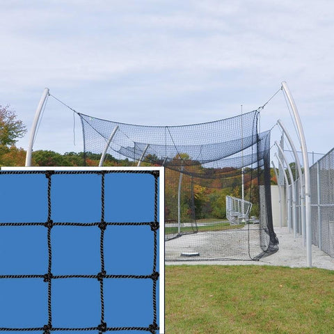 Jaypro Batting Tunnel Net - Pro Climatized - #42 High Abrasion-Resistant - 2mm Twisted Poly Fiber - 1-3/4 in. Square Mesh 55 ft