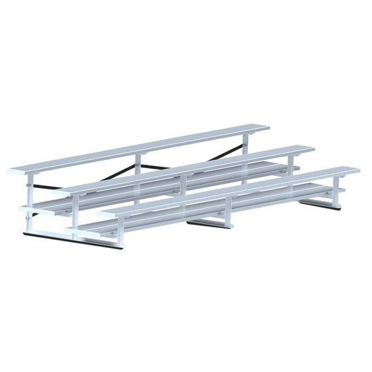 Jaypro Bleacher - 15' (3 Row - Double Foot Plank) - All Aluminum BLDP-3AL