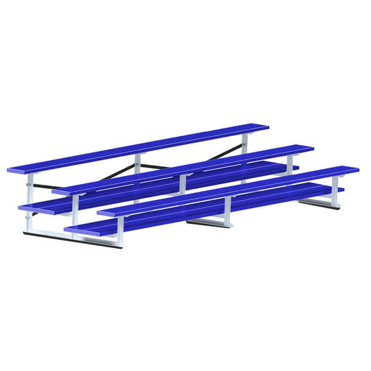 Jaypro Bleacher - 15' (3 Row - Double Foot Plank) - All Aluminum (Powder Coated) BLDP-3ALPC