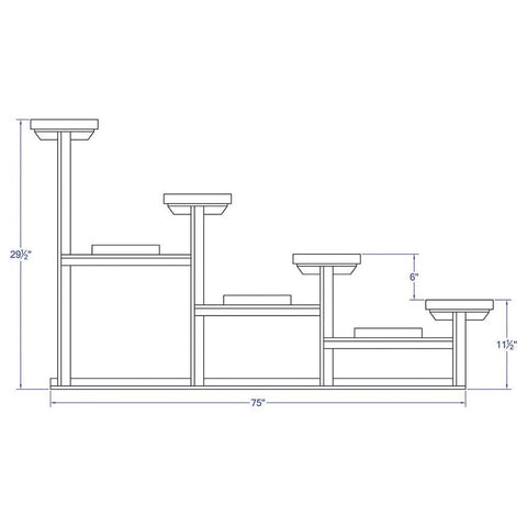 Jaypro Bleacher - 15' (4 Row - Single Foot Plank) - All Aluminum BLCH-4AL
