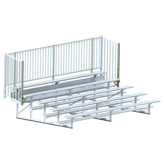 Jaypro Bleacher - 15' (5 Row - Single Foot Plank, with Guard Rail) - Enclosed BLCH-5GR