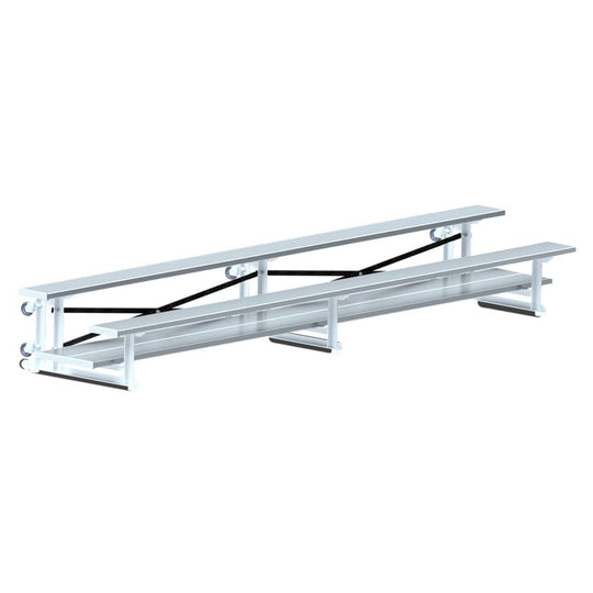 Jaypro Bleacher - 15 ft. (2 Row - Double Foot Plank) - Tip & Roll (Indoor) BLDP-2TRG